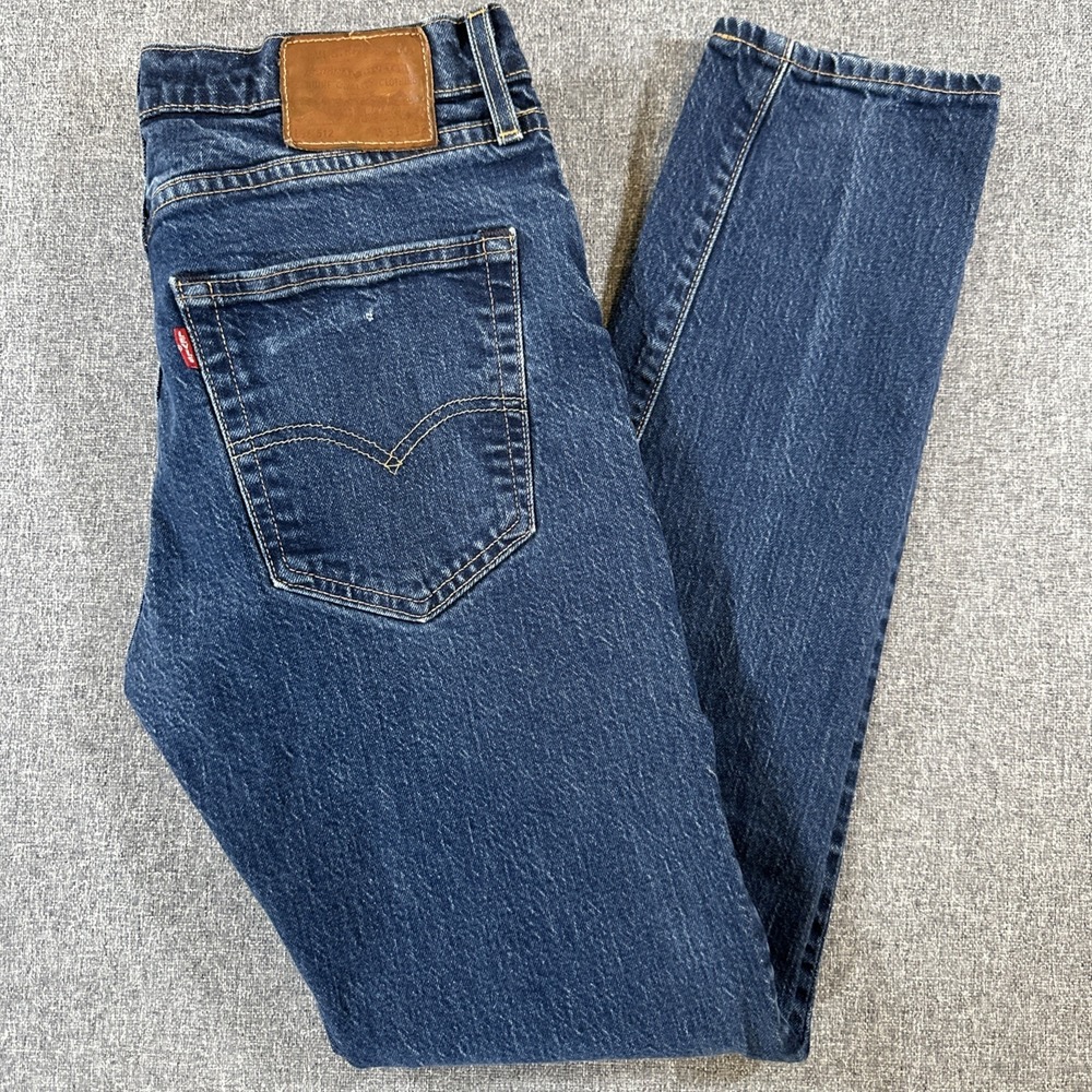 Levi's 512 Slim Taper Jeans Mens 31x32 Dark Wash Stretch Water Less‎ Denim